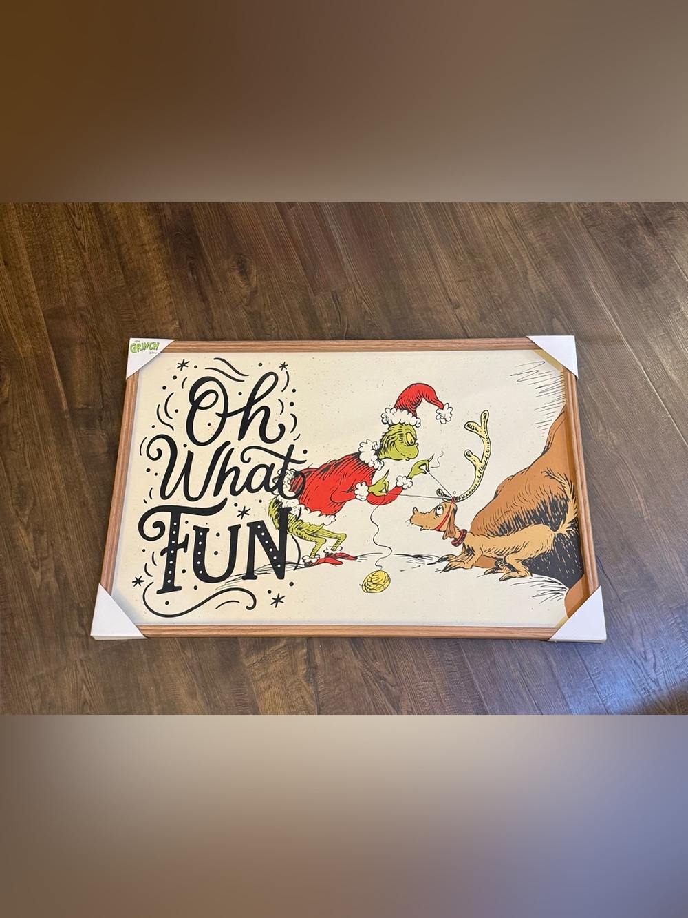 Oh What Fun Grinch Holiday Wall Art - Red & Green